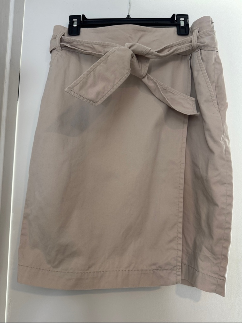 Ann Taylor Factory Beige Tie-Waist Mini Skirt